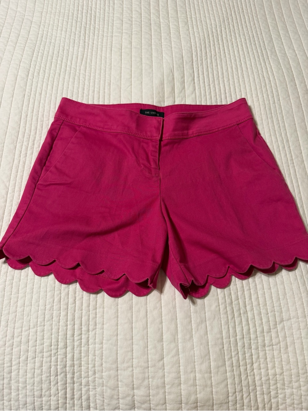 The Limited Pink Scalloped Hem Shorts Size 6 Stretch Tailored Preppy Summer